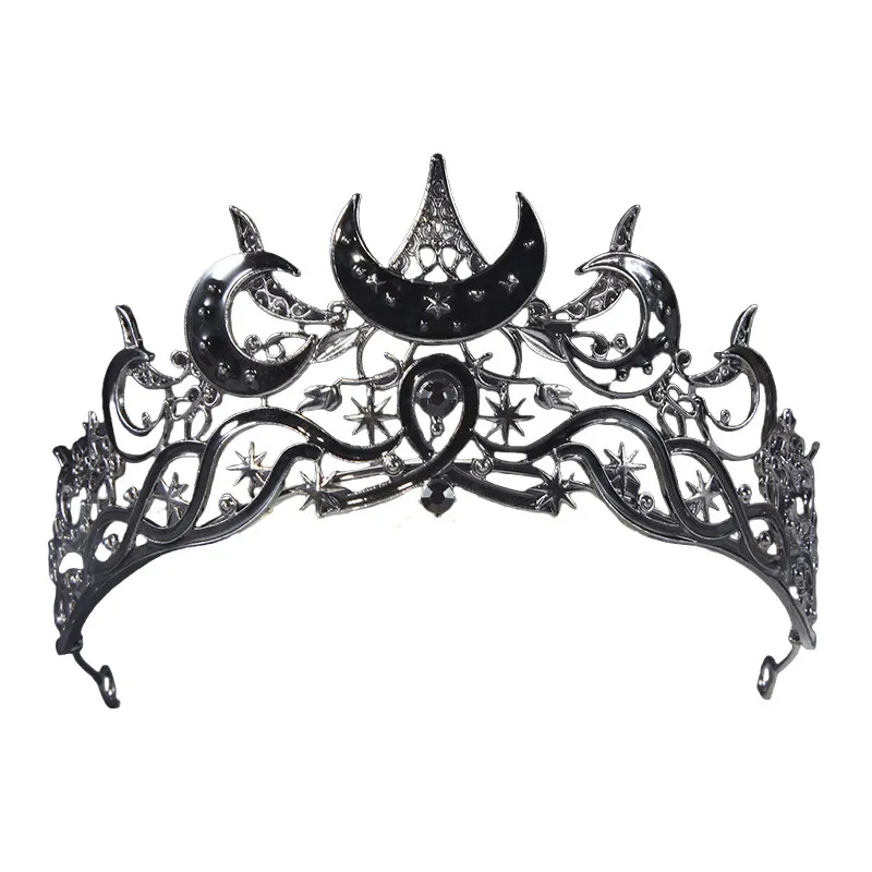 European And American Dark Crescent Shape Design Bridal Wedding Crown - Hg1658A Style