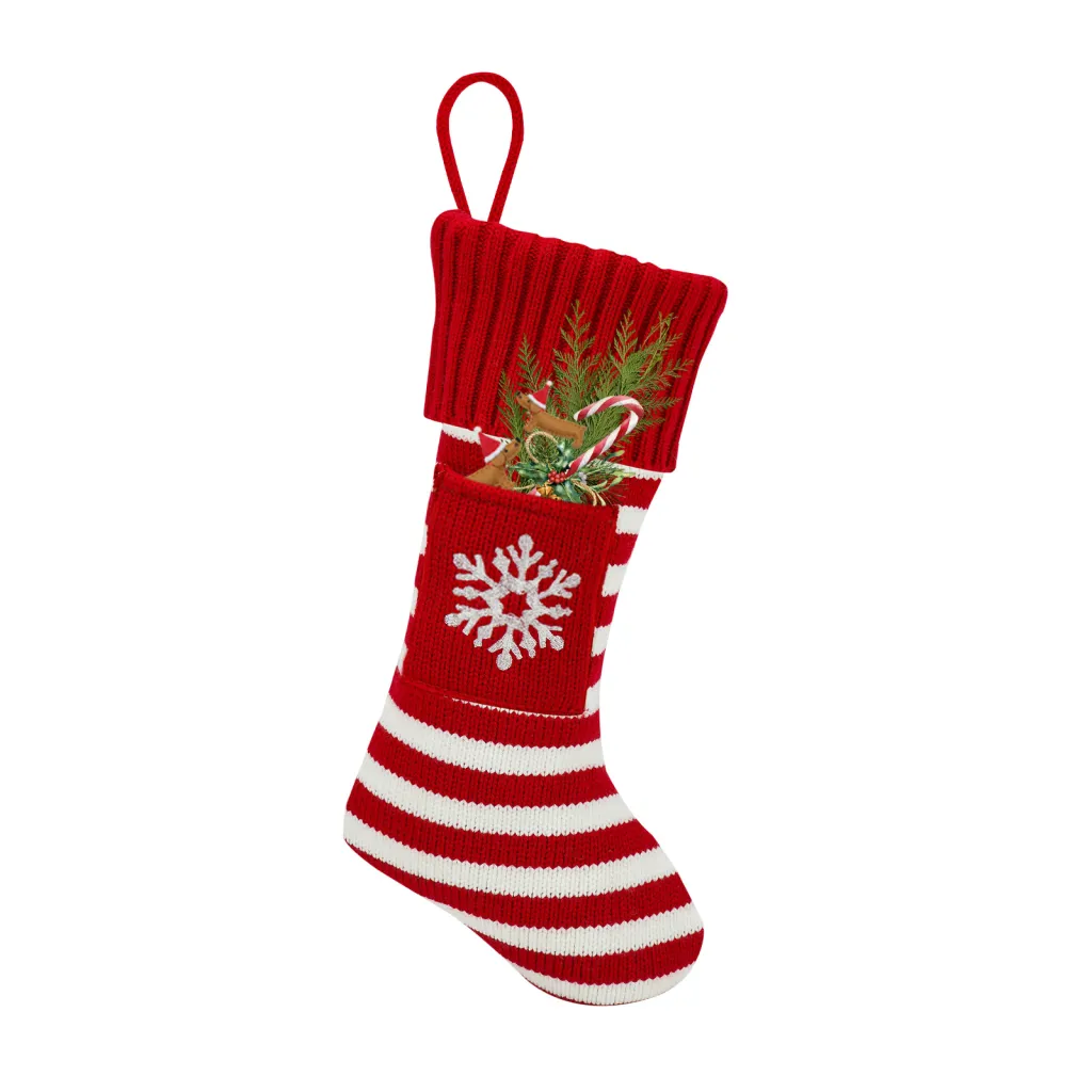 Christmas Cat And Dog Socks Gift Bag - Red Snowflake