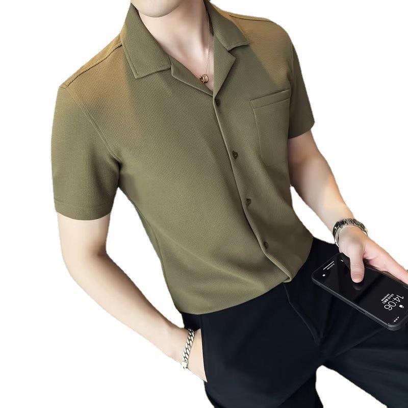 Simple Graceful Short Sleeve Casual Men's Shirt