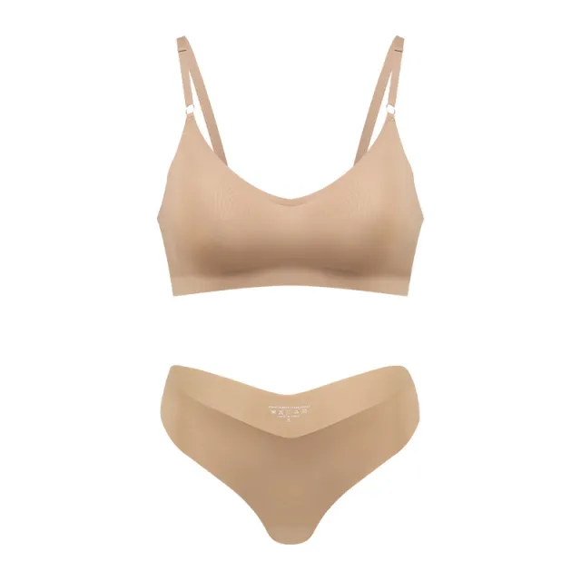 Women's V neck Breathable Underwear Bra Panties Set Skin Color Xl - Shop at LoveMi