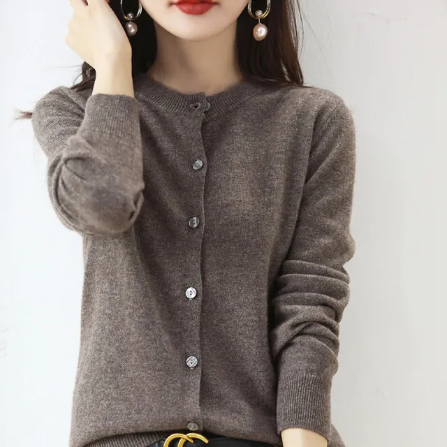 Women's Cardigan Sweater Coat Short Knitwear Camel - Shop at LoveMi