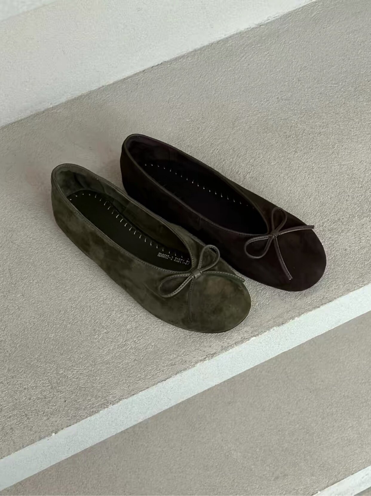 Suede Round-Toe Ballet Flats, picture 2 of 4