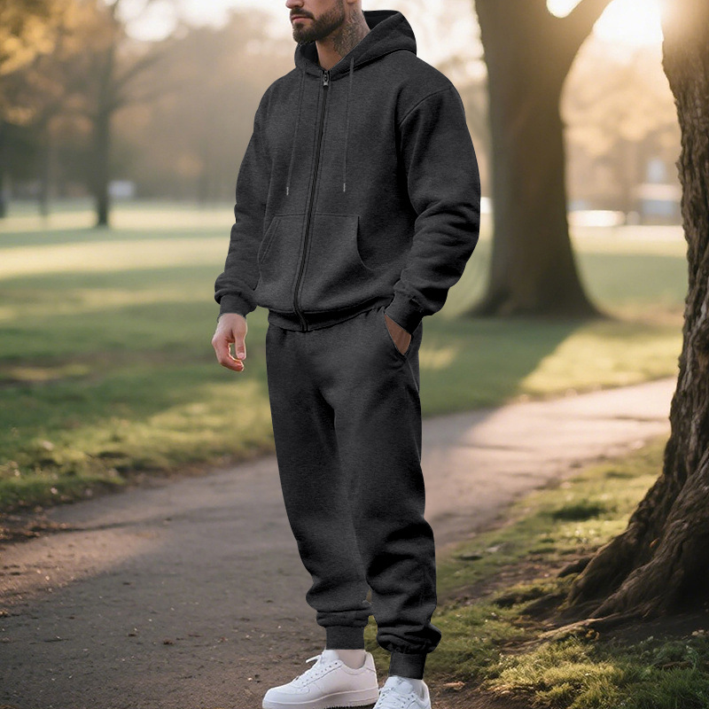 Zip-Up Fleece-Lined Hooded Tracksuit, picture 4 of 9