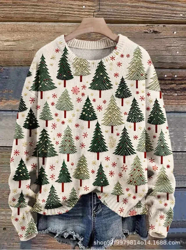 New Casual Fashion 3D Printed Christmas Printed Sweater 3 C112 - Shop at LoveMi