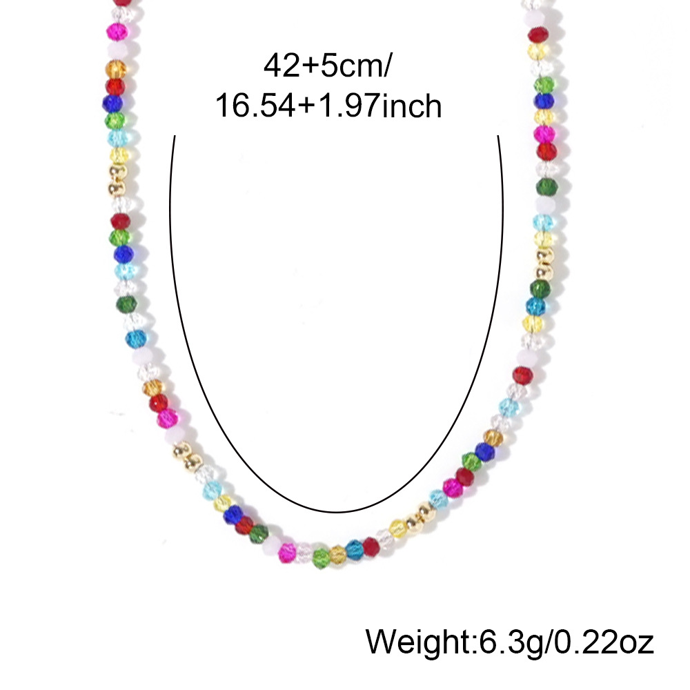 Colorful Crystal String Beads Necklace Sweet Cute Girly Style