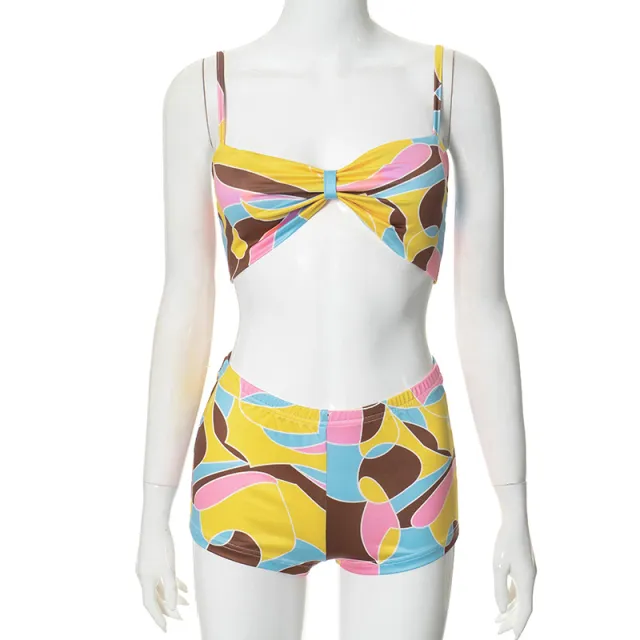 Short Top Female Suspender Shorts Suit Color - Shop at LoveMi