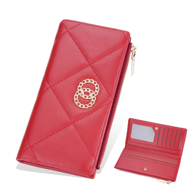 New Wallet Women's Long Zipper Coin Purse Multi Card Slots Wallet Women's Korean Clutch Red - Shop at LoveMi