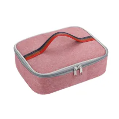 Japanese Oxford Cloth Portable Insulated Thick Aluminum Foil Lunch Thermal Bag - Pink - View 1
