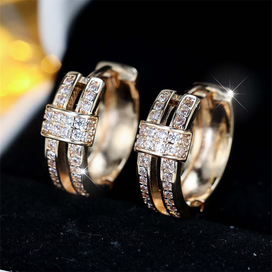 Zircon Earrings Trendy Vintage Light-luxury Style That Pairs Effortlessly With Any Look