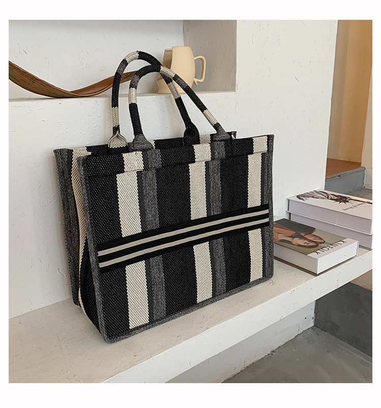 Title 15, New Fashion Plaid Large Capacity Canvas Tote Ba...