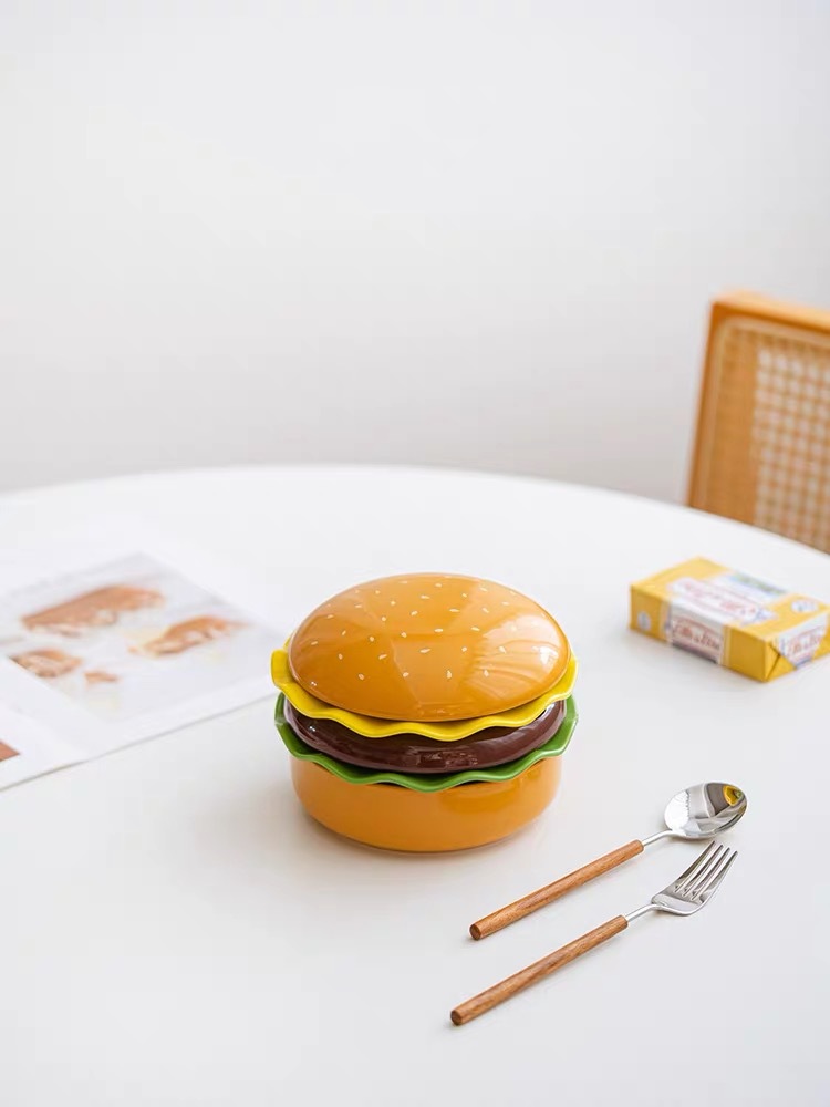 Title 5, For One Person Hamburger Shape Creative Ceramic...