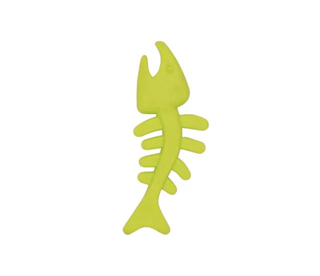 Fishbone Shape Sound Rubber Toy Bite resistant Teeth Cleaning Green - Shop at LoveMi