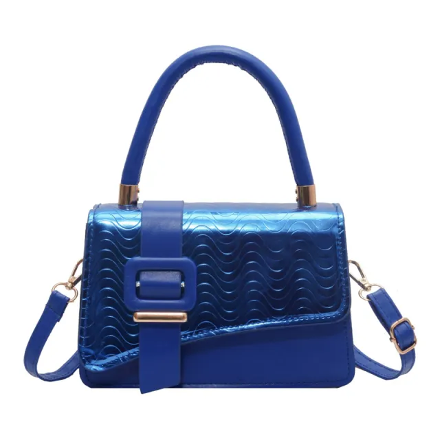 Glossy Pattern Small Square Women's Shoulder Messenger Bag Blue - Shop at LoveMi