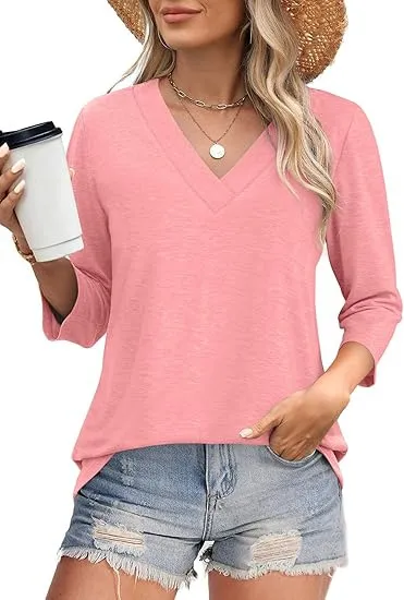 Casual Women's Waist Knitted T shirt Coral Pink - Shop at LoveMi