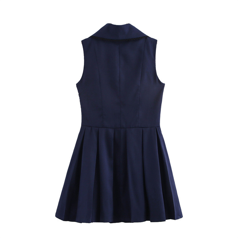 European And American Style Women's Fashion Sexy Wide Pleated Lead Short Dress
