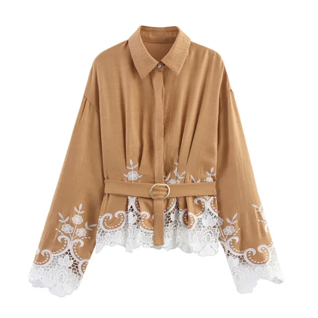 Women's Fashion Simple Hollow Embroider Jacket - Shop at LoveMi