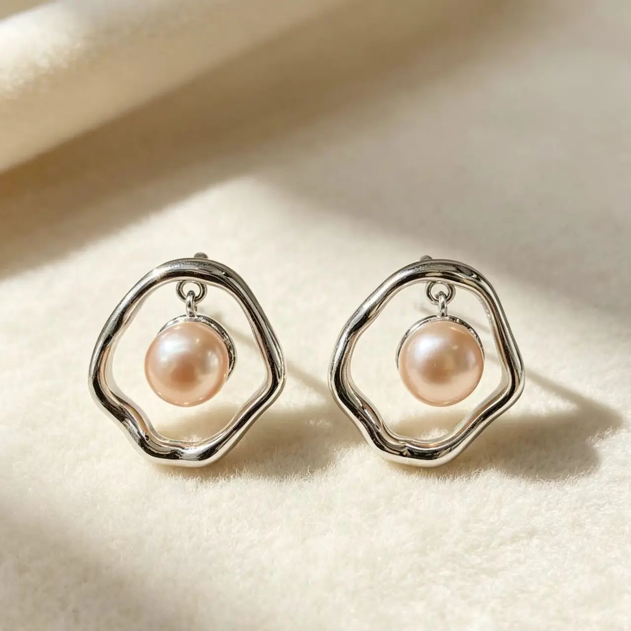 Irregular Pearl Stud Earrings