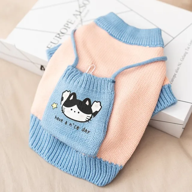Dog Clothes Autumn And Winter Simple Twisted Knitted Sweater Pink Satchel - Shop at LoveMi
