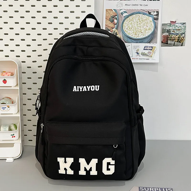 Children's Mini Contrast Colour Backpack All-match Bag - Black