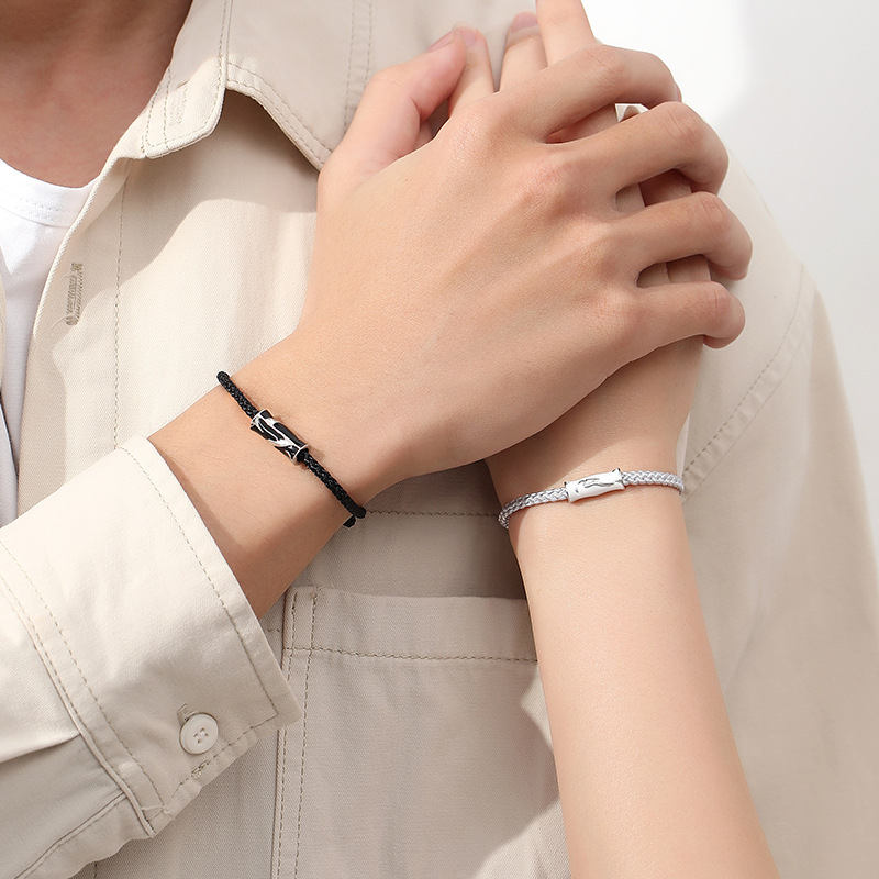 Original Real Shot Blue Eucalyptus And Bird Couple 999 Pure Silver Bracelet