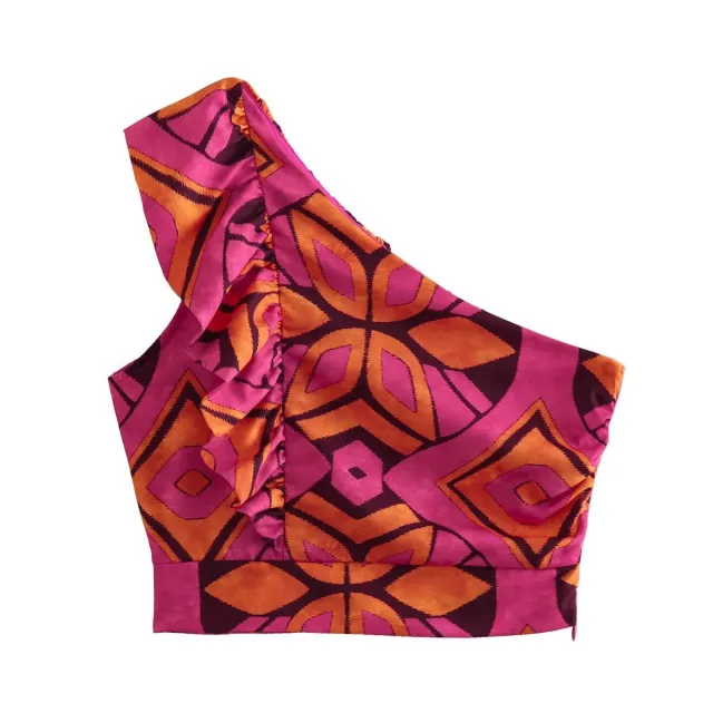 Summer Women's Asymmetric Printed Top Skirt 2639 Top - Shop at LoveMi