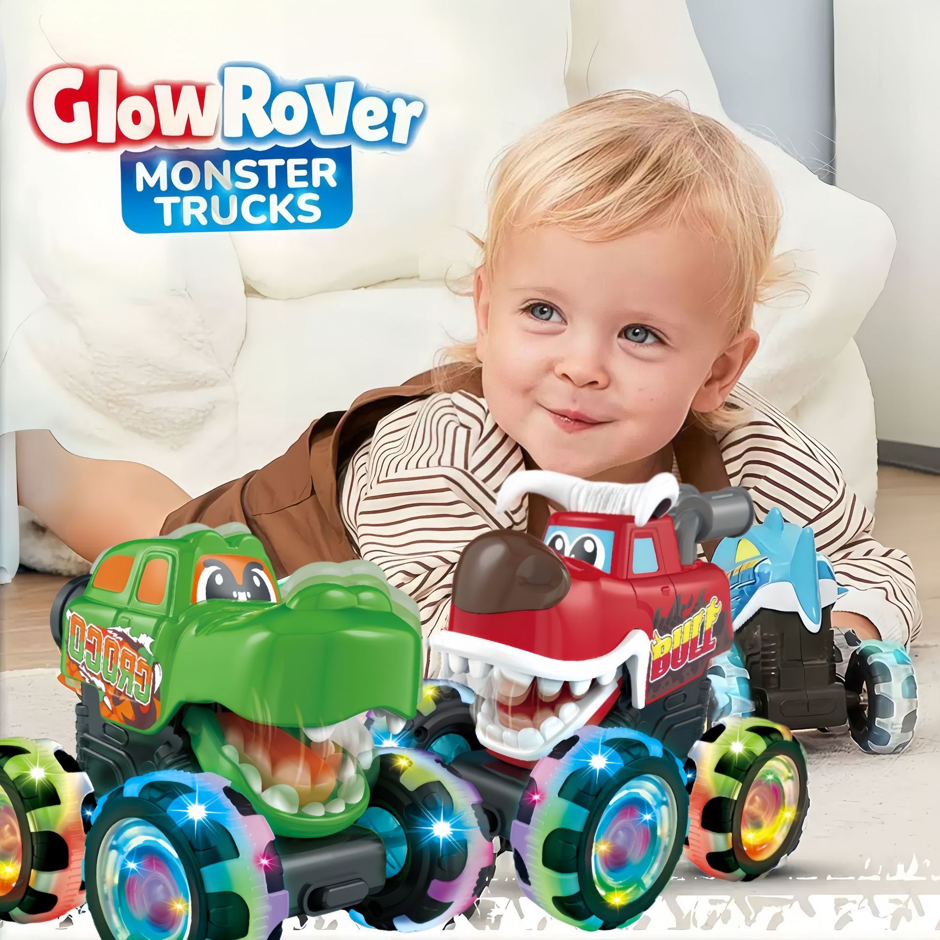 Press-and-Light-Up Monster Truck Childrens Toy