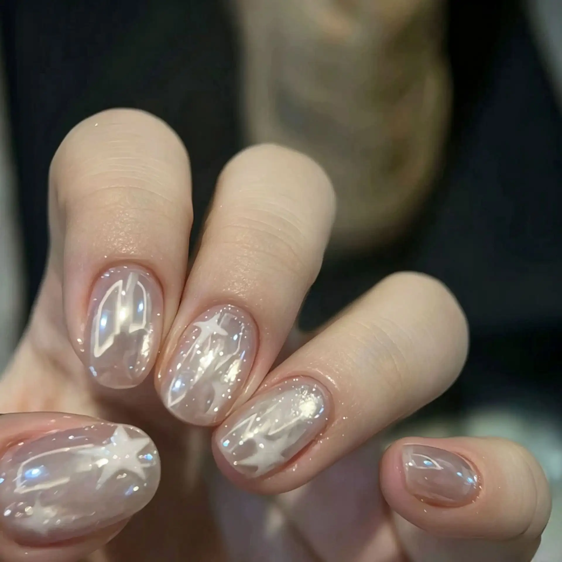 Handmade Wearable Nails With Cat-eye Glass Beads