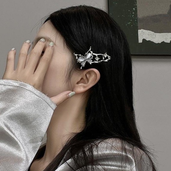 Opal Butterfly Duck Female Exquisite Side Bang Clip