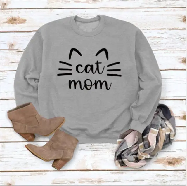 Letter Print Loose Casual Fashion Long Sleeve Sweater Gray - Shop at LoveMi