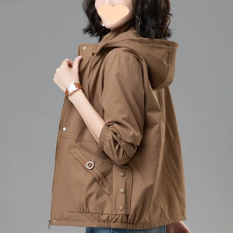 New Loose Casual Women's Short Jacket - Brown