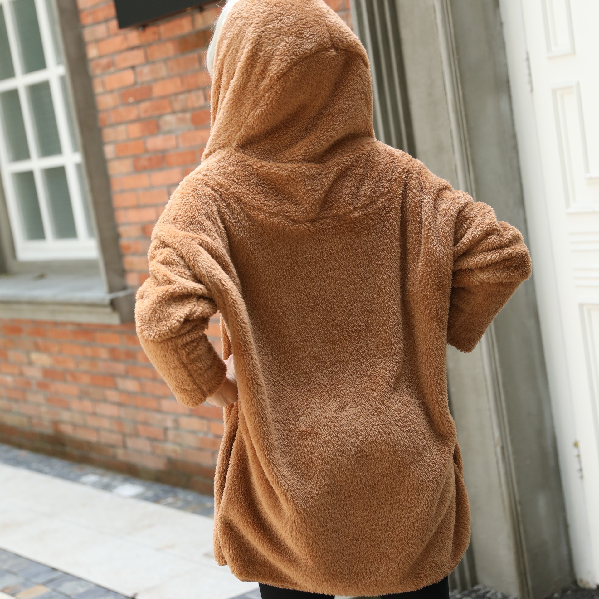 Solid Color Loose Lapels Coat Without Buckle