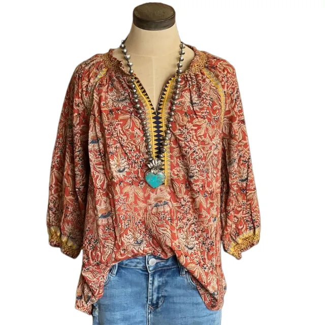 Women's Bohemian Print Flare Sleeve Shirt Floral - Shop at LoveMi