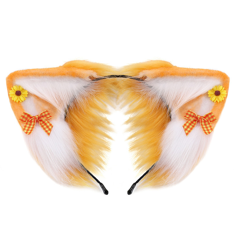 Comic Show Props Plush Simulation Animal Ears Belle Fox Ear Headdress 3