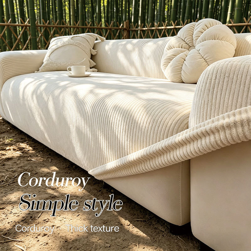 Corduroy One-Piece Cat-Proof Sofa Cover