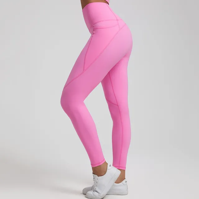 High Waist Hip Lift Quick drying Fitness Pants For Women 4062 Millennium Pink - Shop at LoveMi