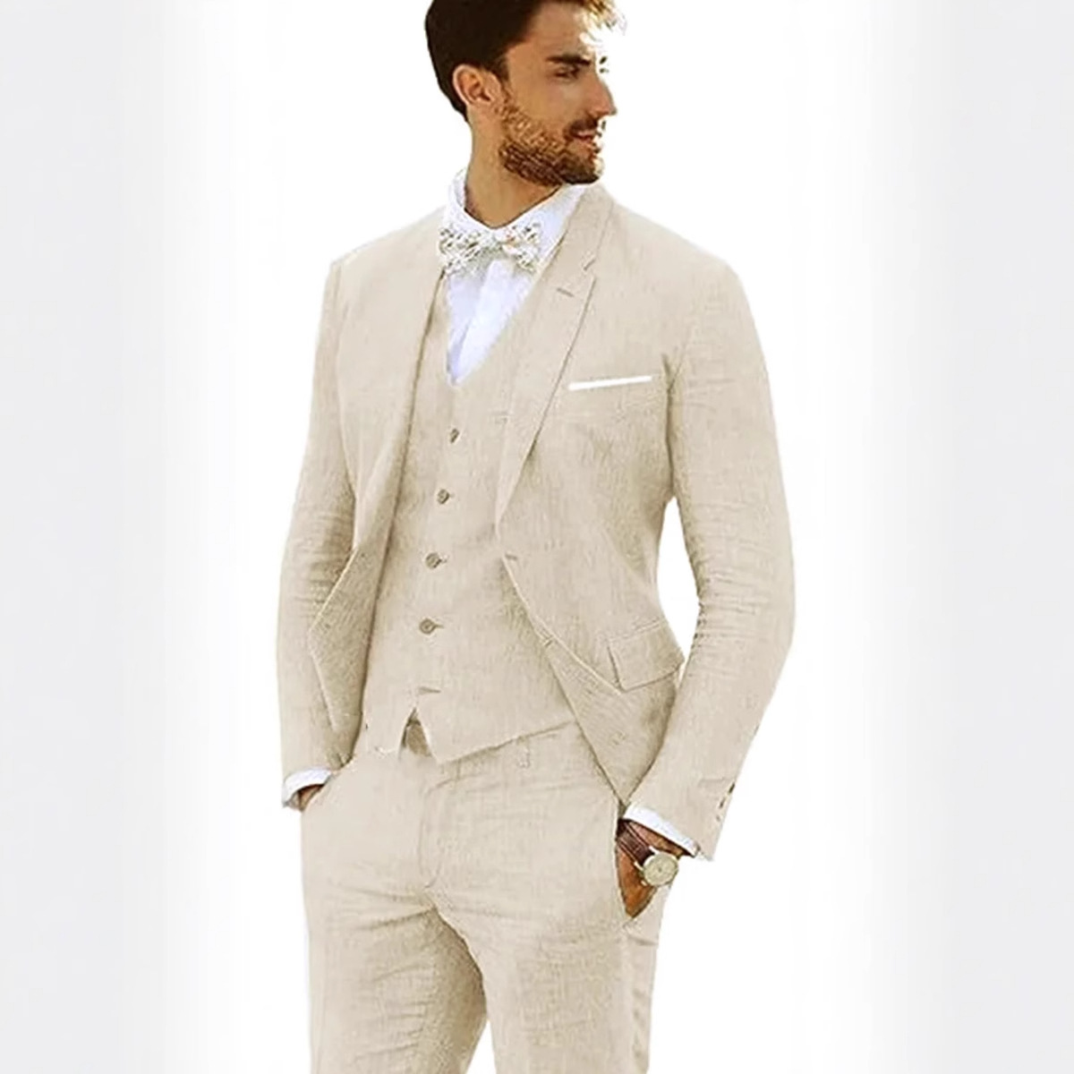 Men's Stylish Business Suit Three-Piece Set