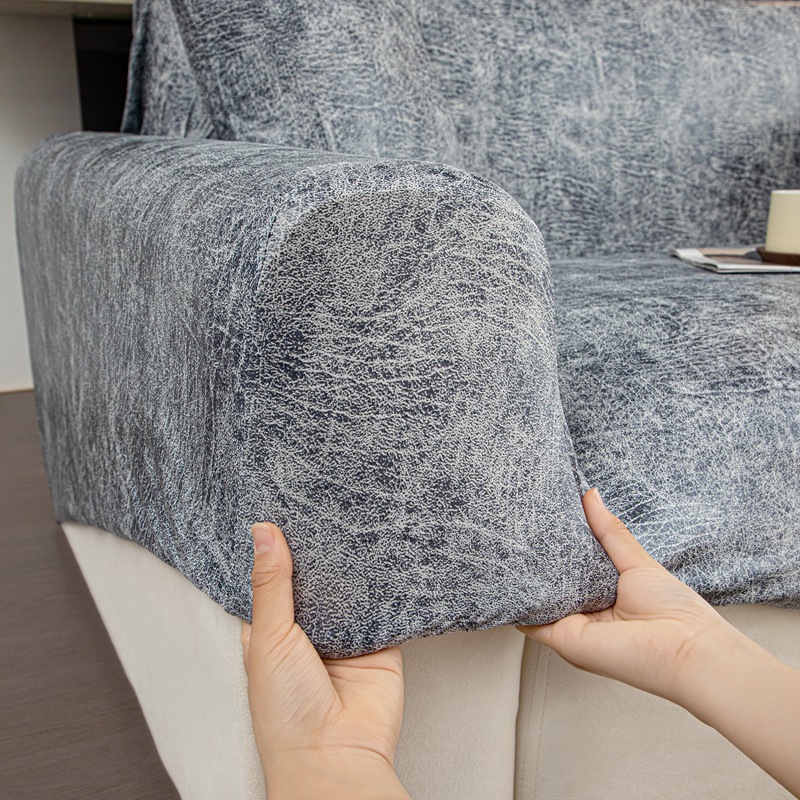 Faux Leather High-Elastic Fully Wrapped Sofa Cover