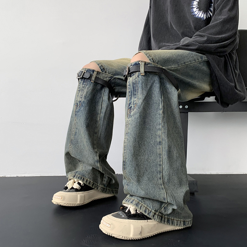 American Washed Distressed Pants Design