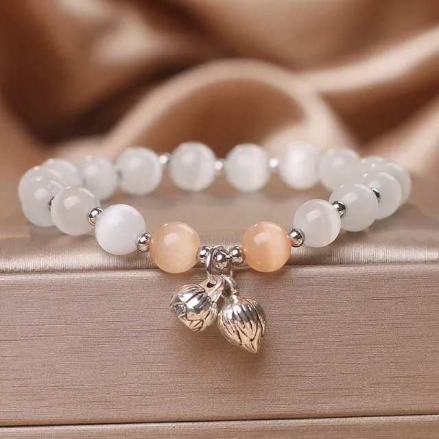 Opal Two piece Flower Bracelet Female Ins Special interest Design White - Shop at LoveMi
