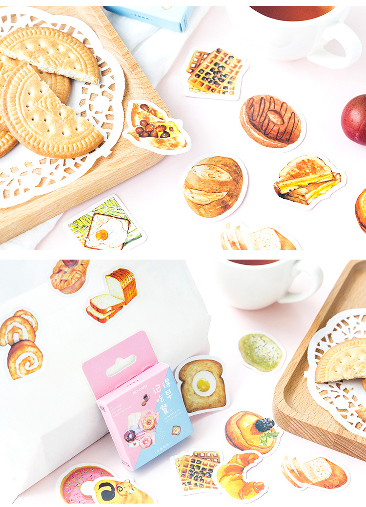 Breakfast Food Stickers 46Pcs