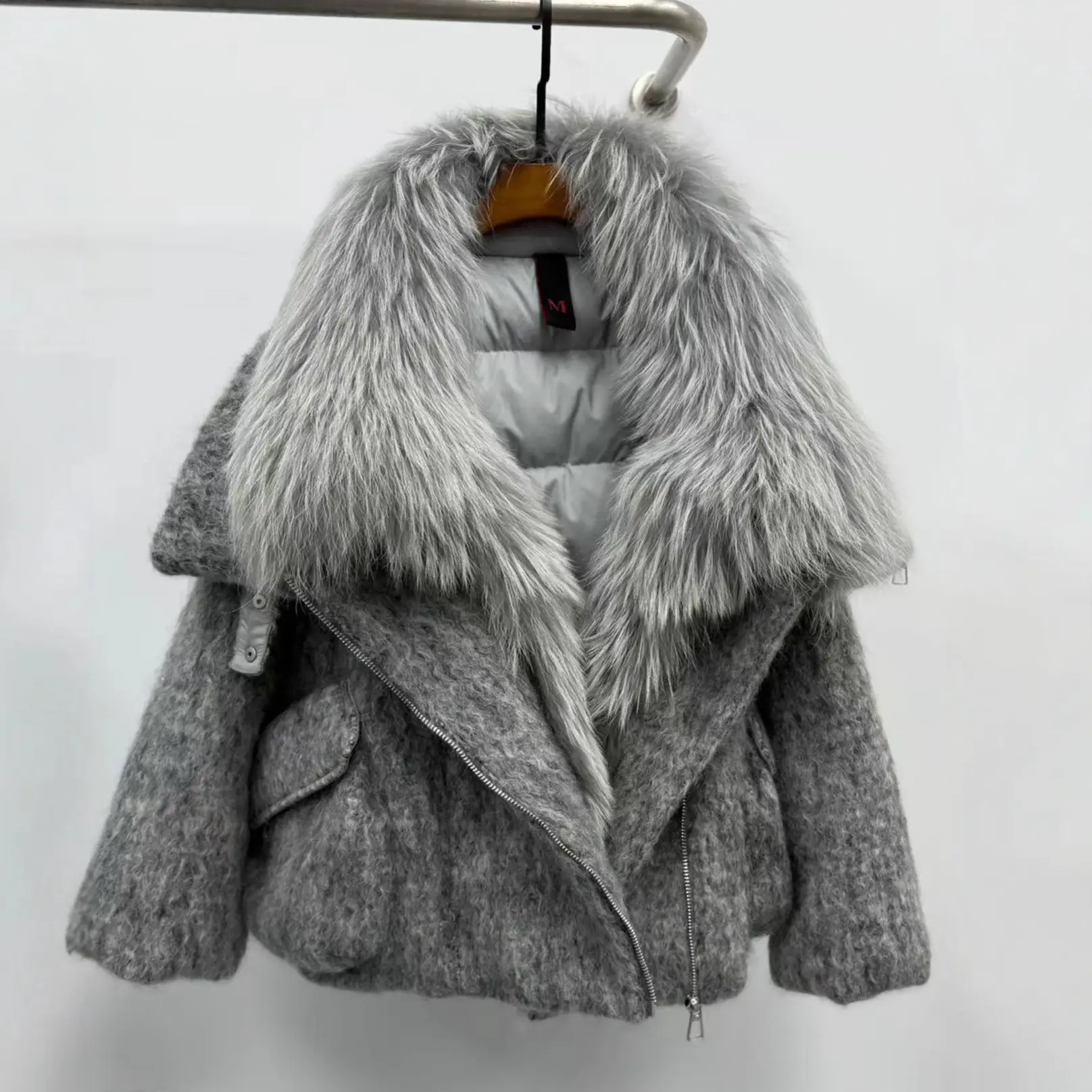 Womens Down Jacket With A Luxurious Cashmere