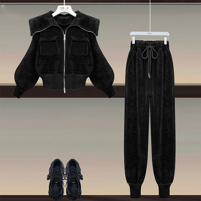 Women's Corduroy Suit Leisure Sports Two-piece Set