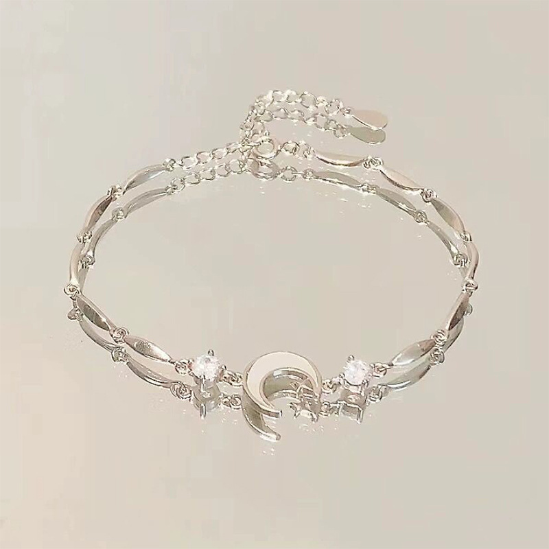 Zircon Cherry Blossom Star And Moon Bowknot Bracelet