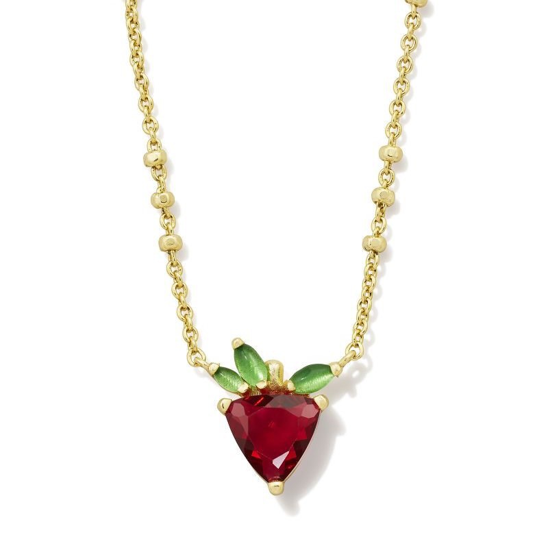 Zircon Necklace Cherry Peach Tropical Fruit