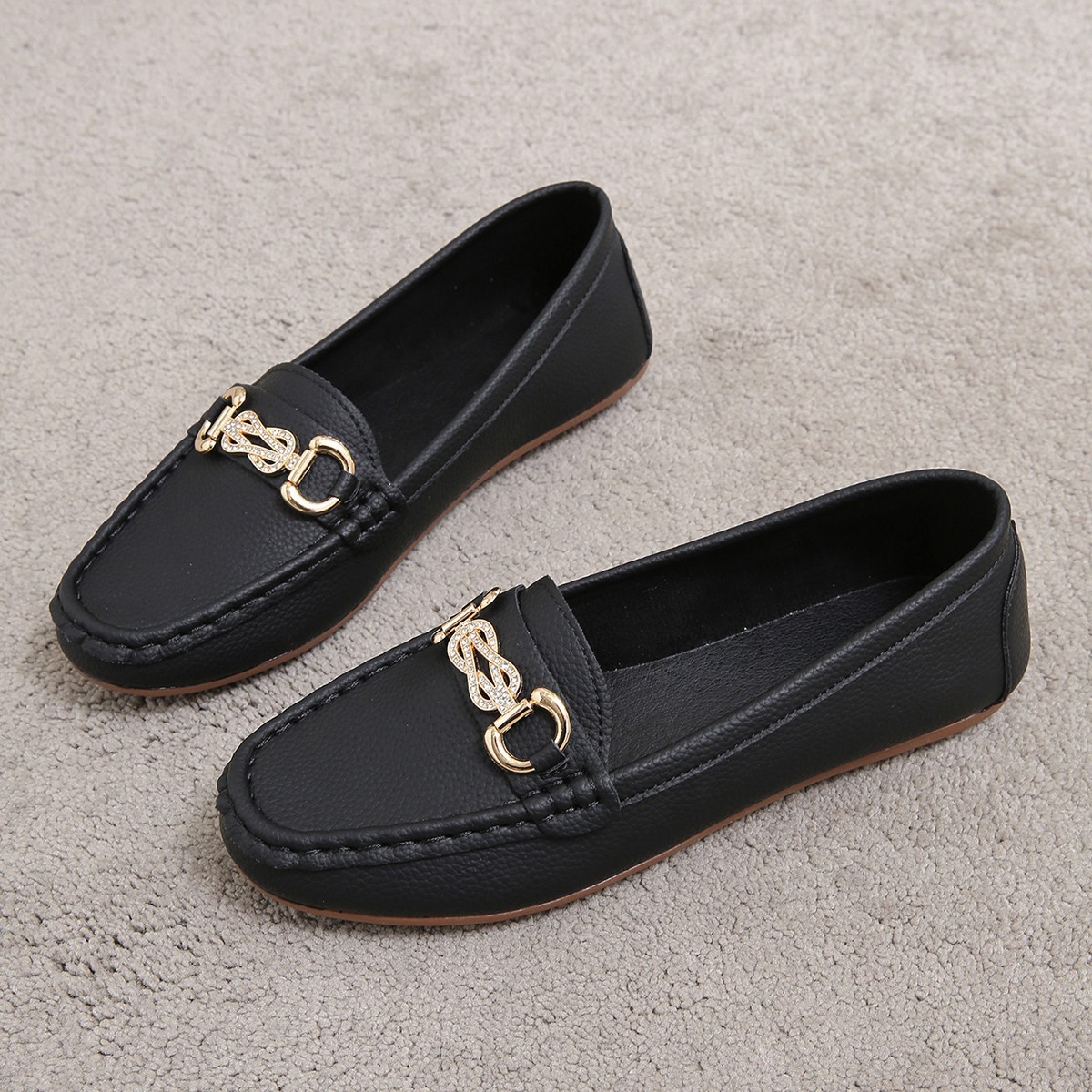 New Springautumn Korean-style Round-toe Slip-on Loafers