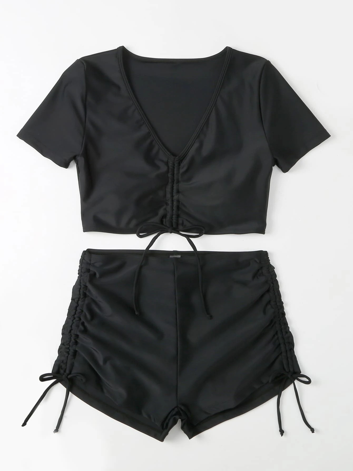 Lady Lace-up Bow Swimsuit Suit - Image 15