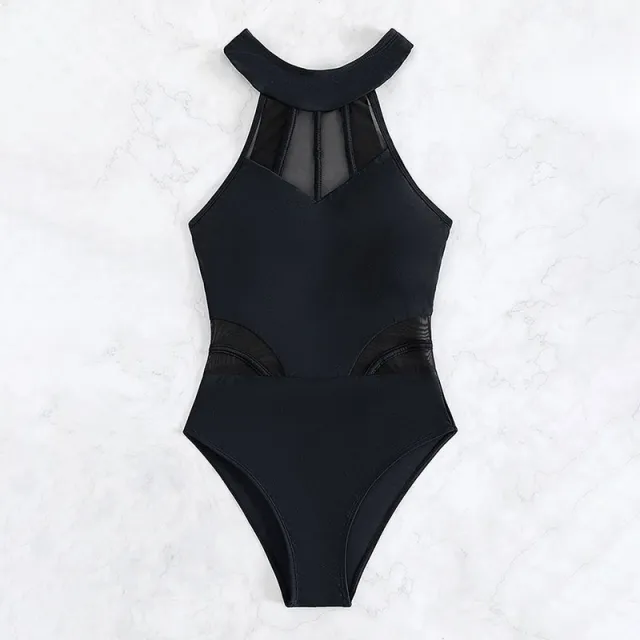Fashion Backless Women's Swimsuit Suit Mesh Black - Shop at LoveMi