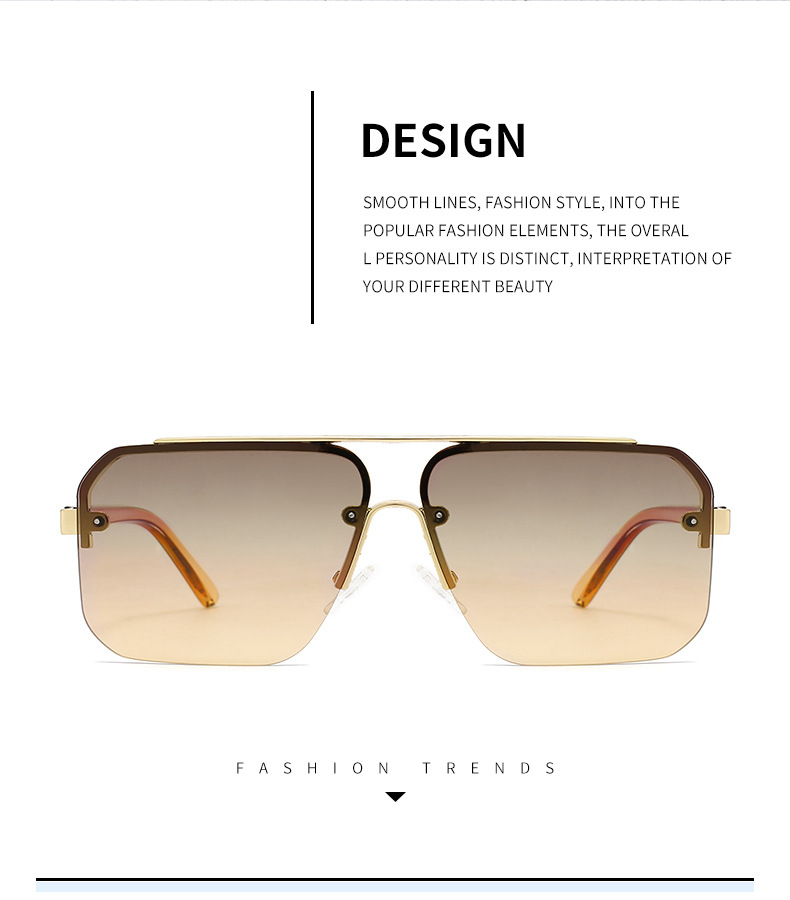 Square Sunglasses Fashion Semi-rim Sun Glasses