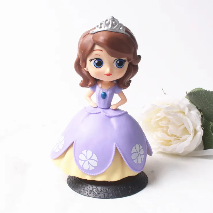 Cake Decorative Ornaments 2nd Generation Princess Elsa Princess Anna Hand-made Model Scene Decoration - Sofia Black Background