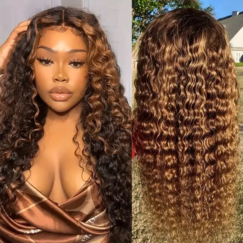 Lace Wig Medium Small Volume Highlight Gradient